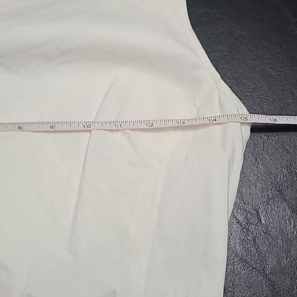 Express Women's off white stretch midi dress size 1 / 2 vintage summer slit - Picture 7 of 10